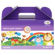 Тесто для лепки Гамма «Малыш», 18 цветов, 1080г, формочки, картонная коробка new