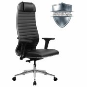 Кресло МЕТТА «ErgoLife» 10 B1-117D, хром, синхромеханизм, 2D-подлокотники, экокожа, черное