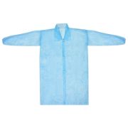 Халат одноразовый на липучке, голубой в ПНД (10шт./уп)