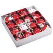 Шары ёлочные 16 шт., 6 см, «Русская Зима», пластик, цвет: красный/белый, ЗОЛОТАЯ СКАЗКА, 591984