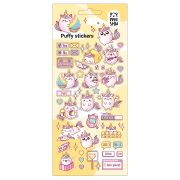 Наклейки объемные MESHU «Cute unicorn», 10*23см, с блестками,  пакет европодвес