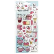 Наклейки гелевые MESHU «Sweet mood», 10*23см, с блестками,  пакет европодвес