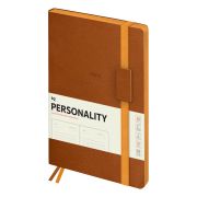 Ежедневник недатированный, B5, 136л., мягкий переплет, кожзам, BG «Personality. Brown», коричневый, цветной срез, на резинке, карман