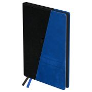 Ежедневник недатированный, А5, 136л., твердый переплет, кожзам, BG «Tandem. Black-blue», черный/синий, цветной срез, карман