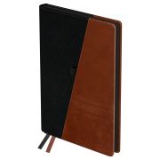 Ежедневник недатированный, А5, 136л., твердый переплет, кожзам, BG «Tandem. Black-brown», черный/коричневый, цветной срез, карман