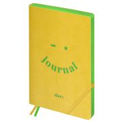 Ежедневник недатированный, B5, 136л., мягкий переплет, кожзам, BG «Neon», желтый, цветной срез, с резинкой