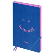 Ежедневник недатированный, B5, 136л., мягкий переплет, кожзам, BG «Neon», голубой, цветной срез, с резинкой