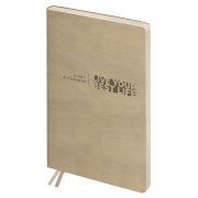 Ежедневник недатированный, А6+, 136л., мягкий переплет, кожзам, BG «Waltz. Beige metallic», цветной срез
