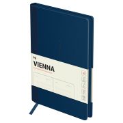 Ежедневник недатированный, А5, 136л., мягкий переплет, кожзам, BG «Vienna. Dark blue», темно-синий, цветной срез