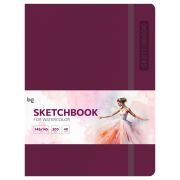 Скетчбук для акварели 40л., А5 BG «Bright. Berry», кожзам, на резинке, 200г/м2