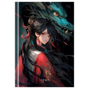 Ежедневник недатированный А5, 136л., 7БЦ BG «Девушка с драконом», глянцевая ламинация, на резинке