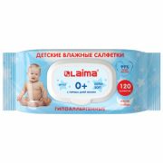 Салфетки влажные 120 шт., для детей LAIMA/ЛАЙМА, КОМПЛЕКТ универсальные, очищающие, клапан крышка