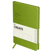Ежедневник недатированный, А5, 136л., твердый переплет, кожзам, BG «Create. Lime», лаймовый, цветной срез