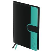Ежедневник недатированный, А5, 136л., твердый переплет, кожзам, BG «Glace. Teal», бирюзовый, цветной срез, магнитный клапан