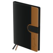 Ежедневник недатированный, А5, 136л., твердый переплет, кожзам, BG «Glace. Coffee», коричневый, цветной срез, магнитный клапан