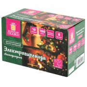Электрогирлянда-нить комнатная «Стандарт» 10 м, 100 LED, мультицветная, 220V, контроллер, ЗОЛОТАЯ СКАЗКА, 591357