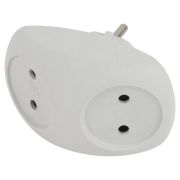 Сетевой разветвитель ЭРА SPx-2-W, 2 розетки, без заземления, 10 А, белый