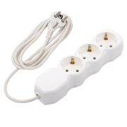 Удлинитель У10-003 3 розетки, с заземлением, 10 А, 1,8 м, белый, 7032