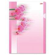 Папка-уголок розовая орхидея 180 мкм пластиковая Hatber