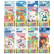 Карандаши цветные «АССОРТИ 8 ДИЗАЙНОВ 3-10 лет», 12 цветов, трехгранные, BRAUBERG, 182055