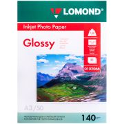 Фотобумага А3 для стр. принтеров Lomond, 140г/м2 (50л) гл.одн.