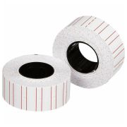 Этикет-лента 21х12 мм, прямоугольная, белая с красной полосой, КОМПЛЕКТ 10 рулонов по 1000 этикеток, 117546