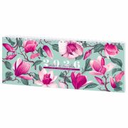 Планинг датированный 2026 285х112 мм, STAFF, гребень, картонная обложка, 64 л., «Сад магнолий», 117365