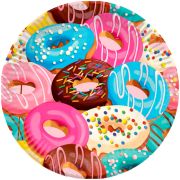 Тарелки бумажные ламинированные ПатиБум «Пончики», 18см, 6шт., еврподвес
