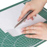 Коврик (мат) для резки BRAUBERG, 3-слойный, А2 (600х450 мм), двусторонний, толщина 3 мм, зеленый