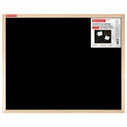 Доска для мела магнитная 50х70 см, черная, деревянная рамка, BRAUBERG «Wood», 238803
