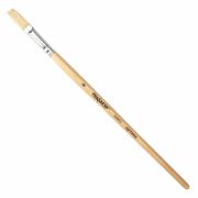 Кисть ПИФАГОР, ЩЕТИНА, плоская, № 8, деревянная лакированная ручка, пакет с подвесом