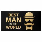 Конверт для денег «BEST MAN IN THE WORLD», Мужской стиль, 166х82 мм, фольга, ЗОЛОТАЯ СКАЗКА