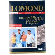 Бумага A6 (100*150) для стр.принтеров LOMOND 260г/м2 (20л) супергл.