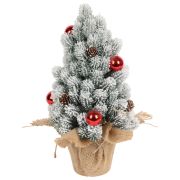 Ель новогодняя искусственная 32 см, заснеженная с декором, литой ПЭТ, ЗОЛОТАЯ СКАЗКА, 592514