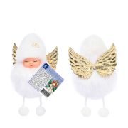 Елочные украшение 14,5 см «Пушистый ангелочек», полиэстер, белый, ЗОЛОТАЯ СКАЗКА, 592526