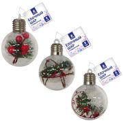 Шары ёлочные 8 см, «Charming Winter», пластик, АССОРТИ 3 дизайна, с подсветкой, ЗОЛОТАЯ СКАЗКА, 592478