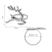 Кольца для салфеток новогодние, КОМПЛЕКТ 6 шт., 5,5 см, «Олени», серебристые, ЗОЛОТАЯ СКАЗКА, 592488