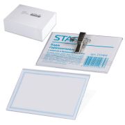 Бейдж горизонтальный 57*90 мм с клипсой и булавкой, STAFF