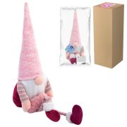 Украшение новогоднее интерьерное 70 см «Гном с сердечком», полиэстер, ЗОЛОТАЯ СКАЗКА, 592524