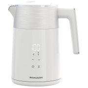 Чайник с двойными стенками, терморегулятором и дисплеем BRASSON (БРАССОН) KT-264, 1,5 л, 2200 Вт, 7 температурных режимов, белый, 455193