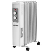 Обогреватель масляный SONNEN DFS-9E, 9 секций, 2000 Вт, 3 режима, механическое управление, белый, 457780