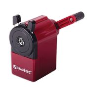 Точилка механическая металлический механизм, черный/бордовый, BRAUBERG