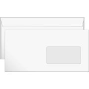 Конверт почтовый E65, 110*220мм, Курт, стрип, правое нижнее окно 45х90мм, белый