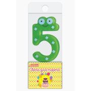 Свеча-цифра для торта «deVENTE. Смешная» 5, размер свечки 6,1x3,9x0,85 см, с рисунком, в пластиковой