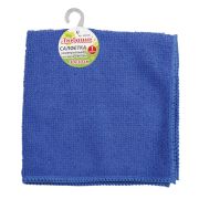 Салфетка микрофибра 30х30 см универсальная, синяя, 180 г/м2, ЛЮБАША ЭКОНОМ