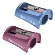 Точилка BRAUBERG «Arc», цинковая, корпус ассорти