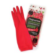 Перчатки МНОГОРАЗОВЫЕ латексные ДЛИННАЯ МАНЖЕТА 25 см КРАСНЫЕ, размер 8-9, L (большой)
