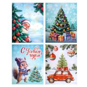 Наклейка для окон (1 штука) двусторонняя, 30х38 см, «Ассорти № 3», глиттер, ЗОЛОТАЯ СКАЗКА