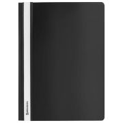 Папка-скоросшиватель черная А4 130/180 мкм BRAUBERG, пластиковая, с прозрачным верхом