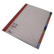 Разделитель листов цветной А4 10 цветов пластиковый Berlingo